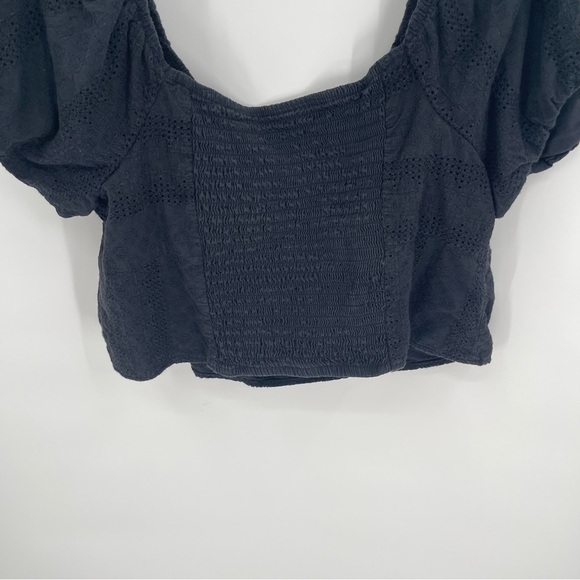 Torrid Women’s Plus Size 2 2X Black Eyelet Cotton Keyhole Off shoulder top - Picture 11 of 13